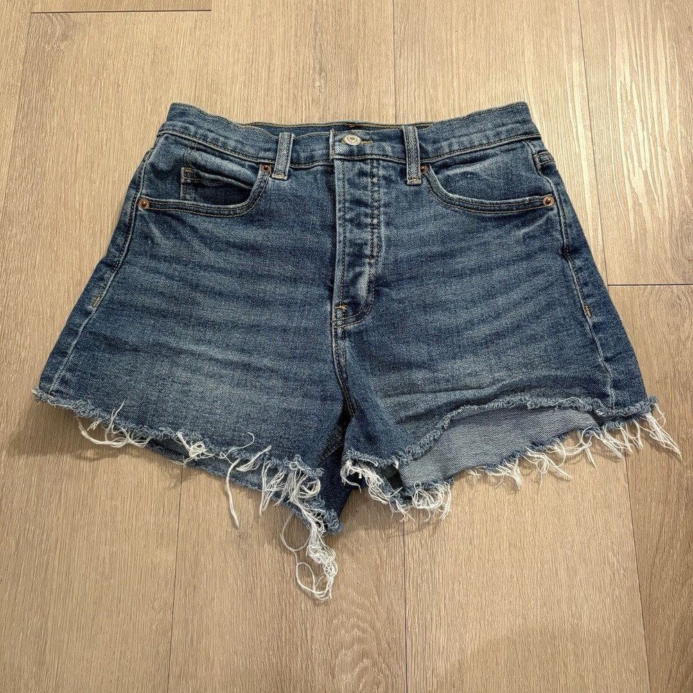 Old Navy Women's Denim Shorts Size 2 Classic Blue Wash Sky Hi A Line Cut Off Hem